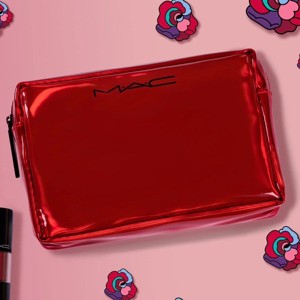 MAC Cosmetic Collecters Metallic Red Makeup Bag